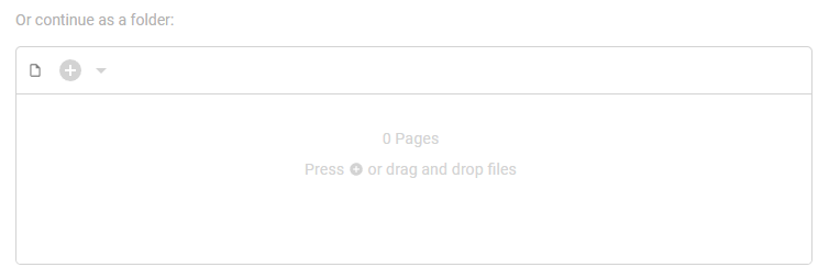 Pages Box in a Blank Page on Protolyst.  Use the options here to add Pages into your Folder on Protolyst.