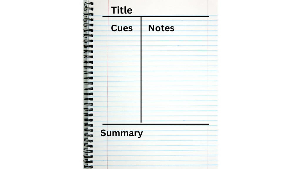 Cornell Notes page layout